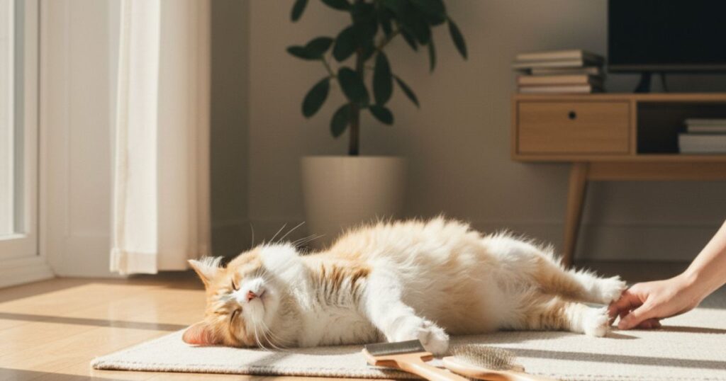 お腹を出す猫
