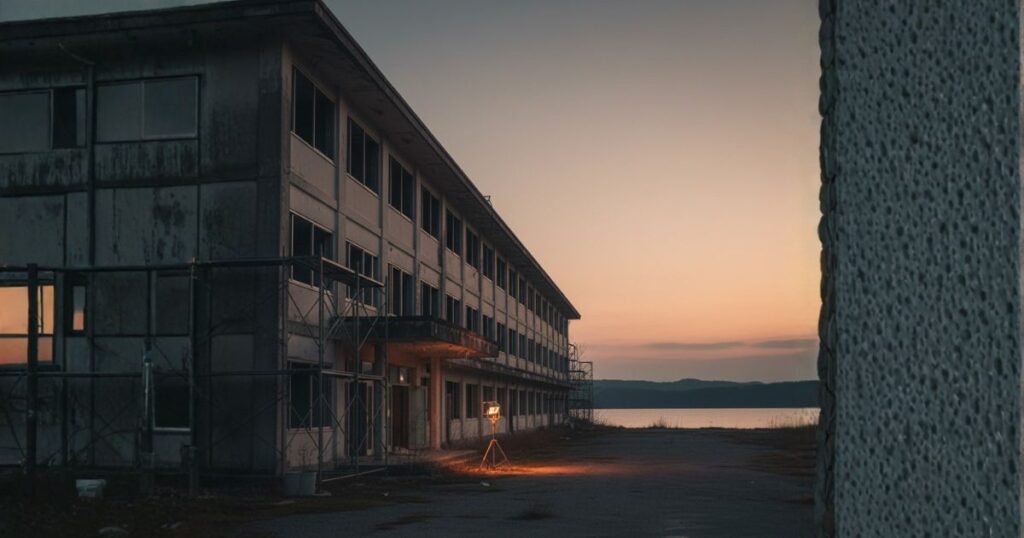 夕方の校舎