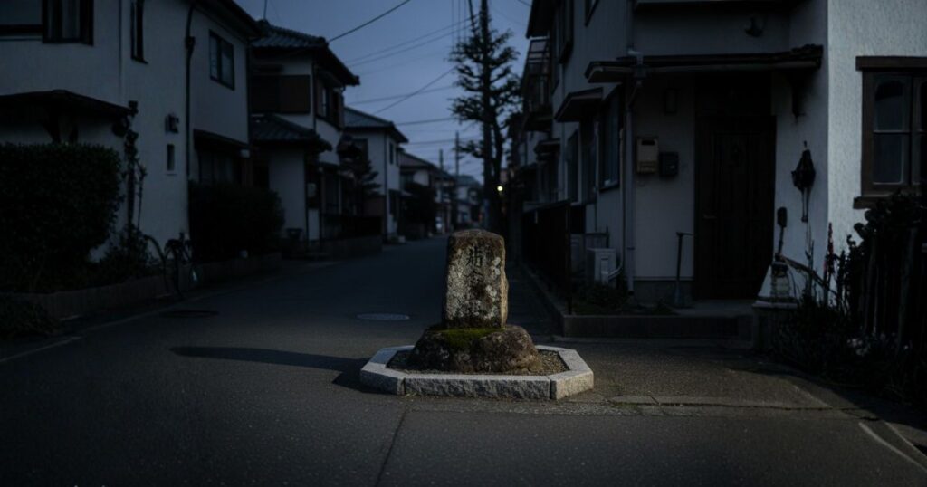 夜の石碑