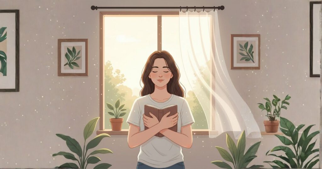 読書で癒されている女性