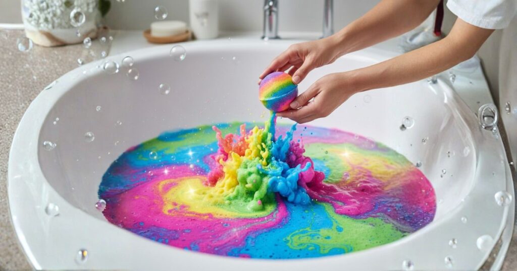 虹色のバスボム