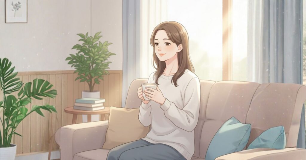 コーヒーを飲む女性